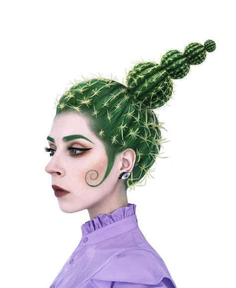 Cactus Costume Diy, Drag Wigs, Crazy Hat, Clever Halloween Costumes, Face Art Makeup, Crazy Hats, Wacky Hair, Crazy Hair Day, 다크 판타지