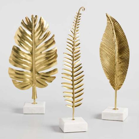 Marble Stand, Decor Objects, Motif Art Deco, House Deco, Decorative Leaves, Cute Dorm Rooms, Decor Guide, Décor Diy, Gold Decor