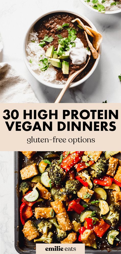 Vegetarian High Protein, Vegan Protein Recipes, Plant Based Recipes Dinner, High Protein Dinner, High Protein Vegetarian Recipes, Protein Dinner, High Protein Vegan Recipes, Vegetarian Life, Plant Based Diet Recipes