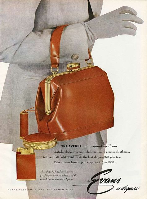 Women also bought wicker purses, leather purses and many other types. Description from retrowaste.com. I searched for this on bing.com/images Wicker Purse, Wicker Bags, Vintage Wicker, Vintage Purses, 1950s Fashion, Mode Vintage, Vintage Handbags, Looks Vintage, Vintage Bags