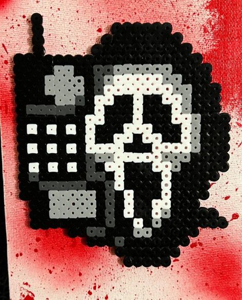 Leatherface Perler Beads, Perler Bead Patterns Ghostface, System Of A Down Perler Beads, Perler Bead Ghostface, Ghostface Perler Bead Patterns, Plague Doctor Perler Beads, Saw Perler Beads, Scream Knife Perler Beads, Doom Perler Beads