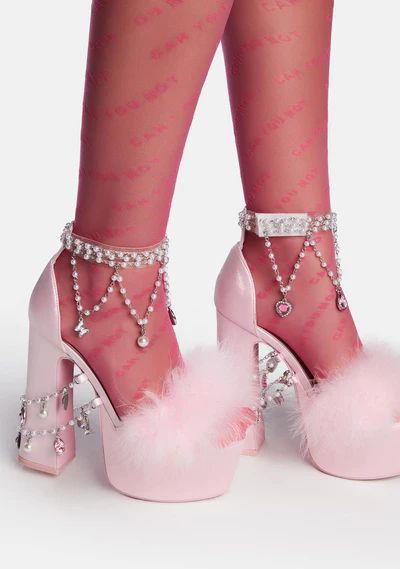 👠 Heels: Shop High Heels & Pumps – Dolls Kill Holy Revelation Platform Heels, Bimbocore Outfits, Fuzzy Heels, Pink Platform Heels, Dolls Kill Shoes, Kawaii Y2k, Pink Platforms, Cute Shoes Heels, Y2k Cute