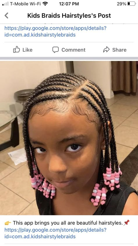 Cornrows Braids Hairstyles For Kids, Cornrows For Little Black Girls Short Hair, Cute Hairstyles For 9-10, Kids Cornrows With Beads, Cornrow Hairstyles For School Kids, Cornrows Ideas For Kids, Black Girls Hairstyles For Kids Braids Cornrows Natural Hair Styles, Black Kid Hairstyles Braids, Cornrows Kids Girl Hairstyles