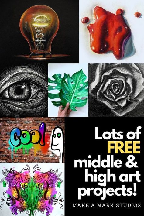 Fifth Grade Art Projects Lesson Plans, Art History For Middle School, Art For Junior High, Art Using Photos, Art School Projects College, Art Project For High School Students, Art Projects High School Ideas, 3 D Art Projects, Jr High Art Projects Lesson Plans