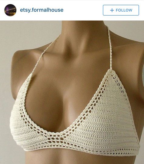 Brallete Crochet, Crochet Tops Pattern, Easy Crochet Top, Tops Pattern, Knitting And Crochet Patterns, Crochet Bra, Crochet Swim, Mode Crochet, Crochet Clothing And Accessories