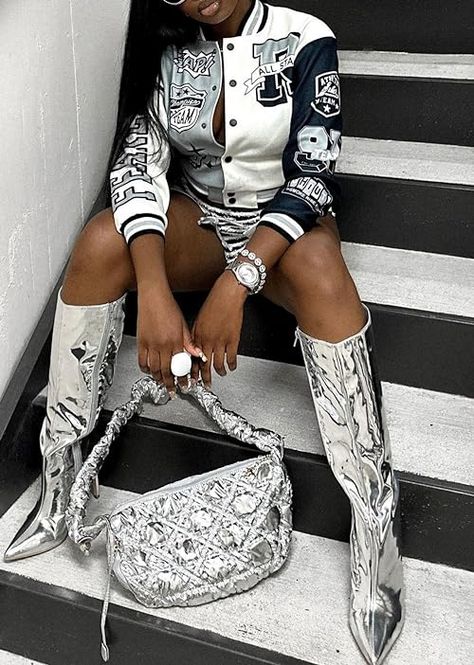 21st Birthday Photo Shoot Ideas, Silver Boots Outfit, 21st Birthday Photo Shoot, Stiletto Boots Outfit, Birthday Photo Shoot Ideas, Birthday Looks, Cute Clothing Ideas, Black Boots Outfit, Outfit Black Women