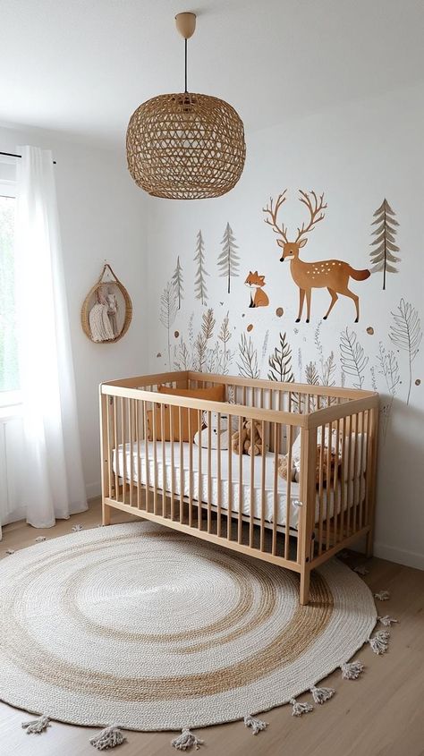 21 Enchanted Forest Nursery Ideas For Magical Vibes Nursery Ideas Forest Animals, Nursery Ideas Animals, Woods Themed Nursery, Forest Nursery Ideas, Cute Nursery Ideas, Unique Nursery Themes, Forest Baby Rooms, Nursery Ideas Neutral, Forest Themes