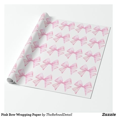 Bow Wrapping, Baby Shower Wrapping, Pink Wrapping Paper, White Wrapping Paper, Birthday Wrapping Paper, Gift Inspo, Pink Bows, All I Ever Wanted, Girls Birthday