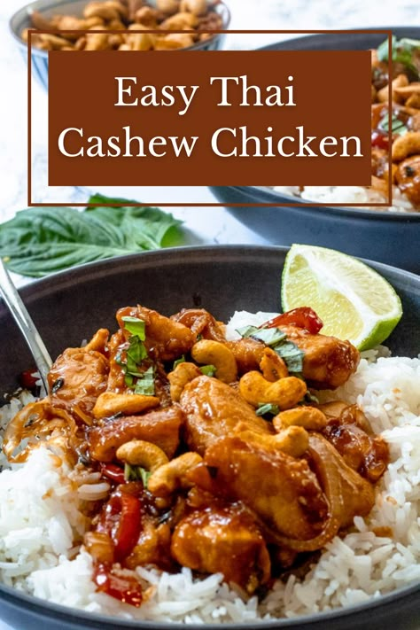 Cashew Chicken Crockpot, Tai Food Recipes, Thai Cashew Chicken, Cashew Chicken Recipe, Better Than Takeout, Weekday Dinner, Ground Chicken Recipes, Meatless Main Dishes, Cashew Chicken