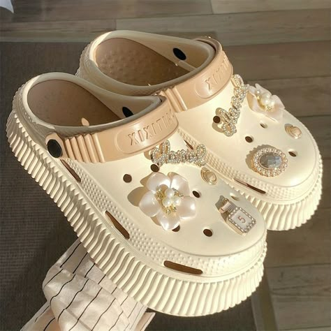 #affiliate Pin by Sofia_Star🌟 on Ваши пины in 2024 | Quirky shoes, Girly shoes, Crocs fashion Crocs Aesthetic, Crocs With Charms, Quirky Shoes, Crocs Fashion, Shoes Crocs, Preppy Shoes, Pretty Shoes Sneakers, Shoes Outfit Fashion, Cute Slippers