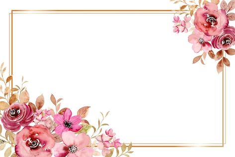 Burgundy rose flower frame with watercol... | Free Vector #Freepik #freevector #flower-backdrop #birthday-flowers #floral-arrangement #flower-design White Studio Background, Pink Business Card, Flower Graphic Design, Floral Wreath Watercolor, Floral Rosa, Floral Border Design, Frame Card, Wreath Watercolor, Antique Frames