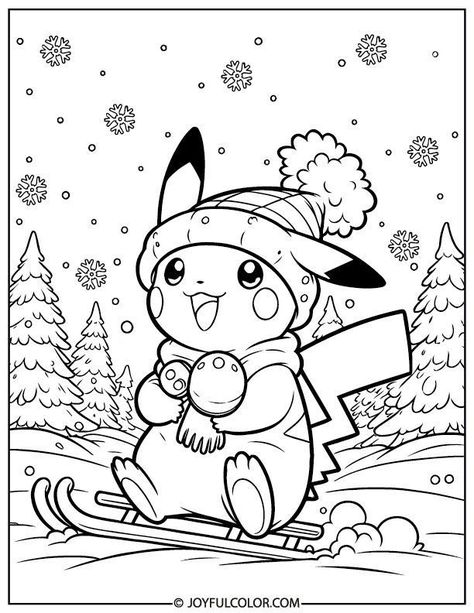 Explore the world of Pokémon with 20 exclusive Pikachu coloring pages! Each printable PDF is ready for your creative touch. Pikachu Coloring, Pokemon Coloring Sheets, Christmas Pokemon, Kids Christmas Coloring Pages, Christmas Colouring Pages, Pokemon Christmas, Pikachu Coloring Page, Pikachu Drawing, Winter Coloring Pages