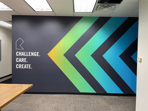 Office Branding Ideas Creative, Car Wall Design, Office Wall Graphics Design, Office Interior Branding, Wall Wraps Graphics, Wall Wrap Design, Office Graphic Wall, Office Wall Graphics Creative, Wall Branding Ideas