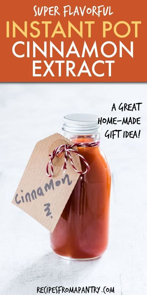 You can make homemade Cinnamon extract in your Instant Pot ready to use in as little as 1 day! Instant Pot Cinnamon Extract is ready in a fraction of the time and perfect for recipes like snickerdoodles and cinnamon rolls. Click through for the awesome cinnamon extract recipe!! #instantpot #instantpotrecipes #pressurecooker #pressurecookerrecipes #instantpotcinnamonextract #cinnamonextract #cinnamon #diyextracts #ediblegifts #holidaygifts #christmasgifts #gifts Instant Pot Dessert Recipes, Diy Extracts, Instant Pot Recipes For Beginners, Berry Cobbler Recipes, Instant Pot Breakfast, Christmas Food Recipes, Cinnamon Rolls From Scratch, Cinnamon Extract, Cinnamon Roll French