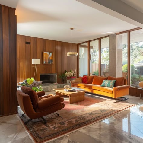 Modern Mid Century Living Room, Mid Century Modern Living Room Design, Mid Century Living Room Decor, Craig Ellwood, Southern Home Interior, Mid Century Modern Colors, Eichler Homes, Mid Century Interior, Mid Century Living Room