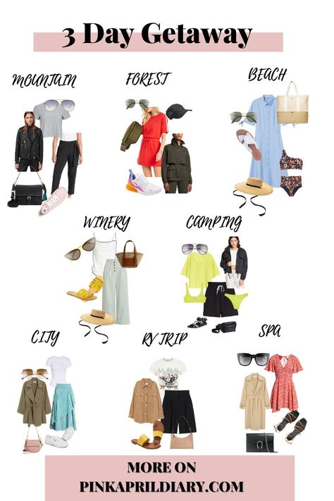 Mountain Weekend Outfit Spring, How To Pack For Weekend Trip, Pack List For Weekend Trip, Weekend Getaway Packing List Summer, Weekend Packing Outfits, What To Pack For Weekend Getaway, Packing For Long Weekend, Getaway Outfits Weekend, Spring Weekend Packing List