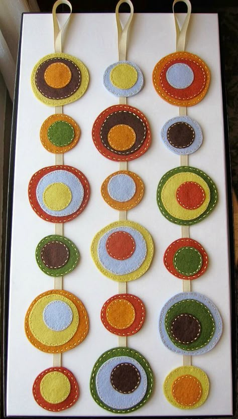 Felt Wall Hanging, Felt Wall, Brown Copper, Penny Rugs, Wool Projects, Wool Crafts, Felt Applique, Robins Egg, Mellow Yellow