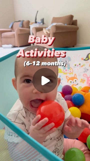 Celena Kinsey on Instagram: "SAVE THIS! It’s the ultimate list of activities that are easy, quick and engaging for babies 6-12 months.  p.s.- if you can get one, a ball pit is always worth it.   1.water sensory play. It has never failed me from babies to preschoolers .   2. taste safe foam: hand mix the liquid from a can of no sodium chickpeas, add it to a tray and add toys!  3. Contact paper toy rescue: tape some contact paper to a wall or high chair and then add large toys. Have your baby try to rescue them.  4. Gelatin dig: make gelatin according to the box ‘s instructions and then add baby toys to it. Let it set for a few hours  5. Rubber band rescue; take a loaf pan and wrap rubber bands around it. Add baby toys and have babies rescue them out.  6. Shoe box ball drop: cut a hole in a 9 Months Sensory Play, Things To Do With A 10 Month Old, Math Activities For Babies, Ball Activities For Babies, 6 Month Baby Play Activities, Sensory Trays For Babies, Sensory Activities 6-12 Months, Sensory Play For Babies 6-12 Months, 6 Months Activities For Baby