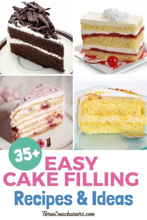 Cake And Icing Recipes, Cake Layer Filling Recipes, Layered Filled Cake, Praline Filling For Cake, Cakes With Pastry Cream Filling, Cake Filling Recipes For Chocolate Cake, Filling For Vanilla Layer Cake, Filling For Layer Cakes, Easy Cake Filling 2 Ingredients