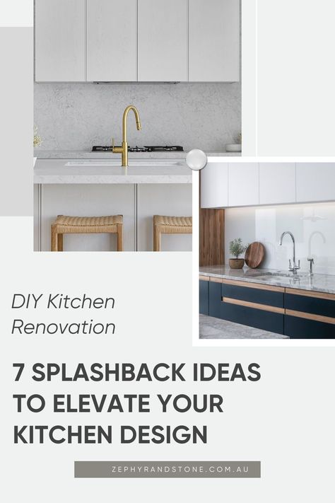 Discover the power of aesthetics with 7 incredible splashback ideas that can transform your kitchen design and create a stunning visual impact! From DIY kitchen renovations to professional installations, we'll guide you through the best techniques and materials to choose from. Elevate your kitchen space today! White Splashback Kitchen, White And Timber Kitchen, Modern Kitchen Splashbacks, Kitchen Splashback Ideas, Sleek Architecture, Splashback Kitchen, Splashback Ideas, Coastal Style Home, Kitchen Splashback Tiles