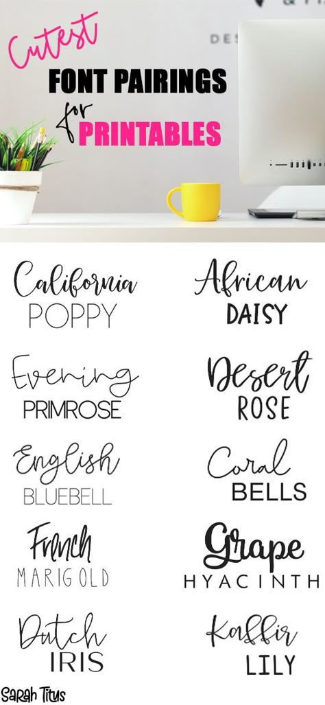 Silhouette Font Pairings, Script And Print Font Combos, Best Fonts For T Shirts, Cute Font Pairings, Cute Canva Font Combinations, Font Pairing Dafont, Font Pairs Canva, Cricut Font Pairing, Cricut Fonts That Go Together