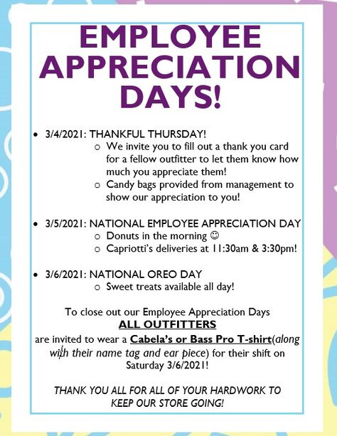 Workplace Theme Days, Team Appreciation Week, Employee Appreciation Day Gifts, Appreciation Activities Employee, Building Staff Morale, Manager Appreciation Ideas, Employee Appreciation Day Ideas Offices, Employee Appreciation Event Ideas, National Fun At Work Day Ideas