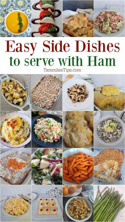 If you are wondering what to serve with ham this list has been made just for you! These ham side dishes are easy to make and taste amazing. Sides To Cook With Ham, Ham Thanksgiving Dinner Sides, Sides For Ham Steak, Honey Ham Side Dishes, Ham Thanksgiving Dinner Side Dishes, Sides To Eat With Ham, Sides For Baked Ham Dinner, Thanksgiving Ham Dinner Side Dishes, Smoked Ham Side Dishes