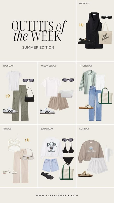 summer outfits Minimalist Summer Outfit, Minimalist Summer Outfits, Plan Outfits, Wfh Outfits, Monday Outfit, Outfit Of The Week, Shop The Outfit, Spring Summer Capsule Wardrobe, Outfits Of The Week