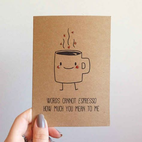 Coffee Valentine. | 30 Punny Valentines For Everyone You Love #coffee #Valentine's #Day Veggie Jokes, Valentines Bricolage, Punny Valentines, Anniversaire Diy, Lunch Notes, Cute Puns, Coffee Valentines, Pun Card, Funny Valentine