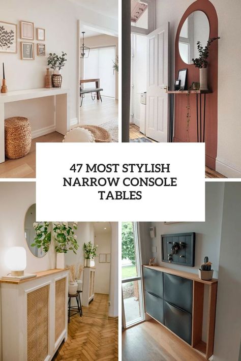 Very Narrow Console Table, Narrow Entryway Ideas, Narrow Console Table Entryway, Narrow Entry Table, Console Ideas, Narrow Entryway Table, Ikea Lack Table, Entry Console Table, Console Table Entryway