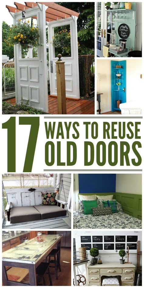 Reuse Old Doors, Old Door Ideas, Old Door Projects, Door Diy Projects, Recycled Door, Old Wood Doors, Door Projects, Old Wooden Doors, Doors Repurposed