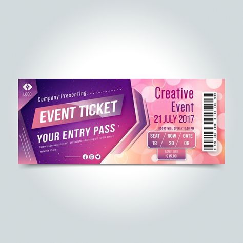 Template Tiket, Event Badge Design, Ticket Design Template, Event Entry, Corporate Id, Party Tickets, Ticket Design, Company Brochure, Ticket Template