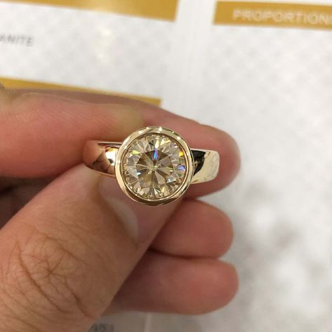 One Diamond Ring, Champagne Moissanite, Bezel Set Wedding Ring, Ring Proposal, Gold Promise Rings, Future Engagement Rings, Moissanite Engagement Ring Solitaire, Yellow Gold Engagement Ring, Her Ring