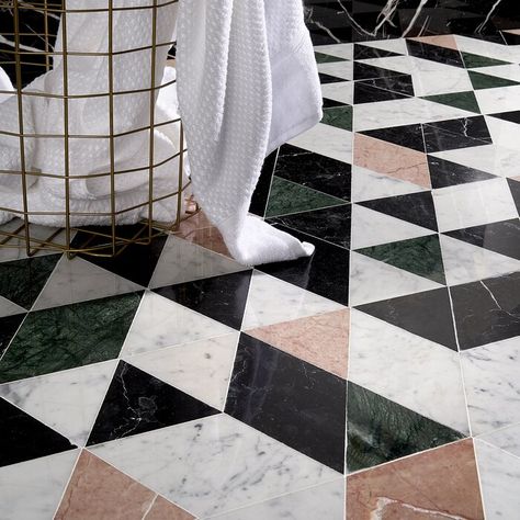 Ivy Hill Tile Prisma 7.75" x 13.5" Marble Mosaic Tile | Wayfair Ivy Hill Tile, Marble Mosaic Tiles, Industrial Vintage, Commercial Flooring, Marble Tile, Marble Floor, Marble Mosaic, Floor Patterns, Tile Samples