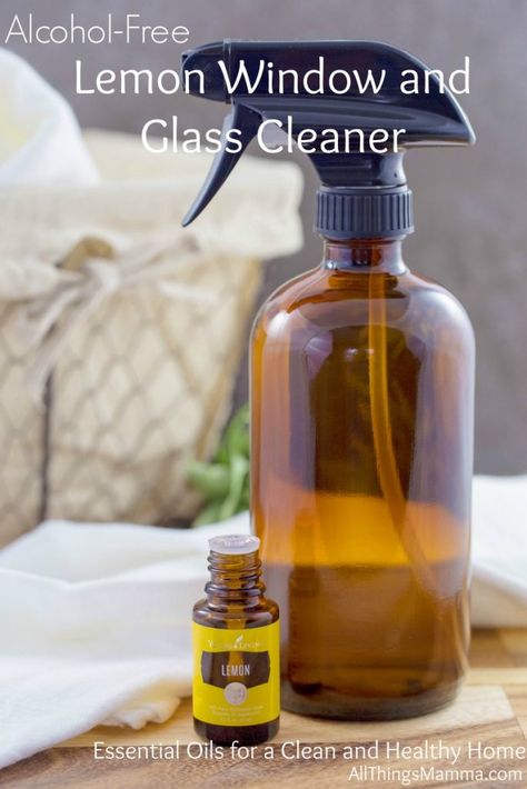 Making your own window and glass cleaner is a breeze with this 3-ingredient, all natural Alcohol-Free Lemon Window and Glass Cleaner! Homemade Window Cleaner, Glass Cleaner Recipe, Homemade Glass Cleaner, Window Cleaner Homemade, All Natural Cleaning Products, All Natural Cleaning, Homemade Essential Oils, Cleaner Recipes, Clean Cleaning