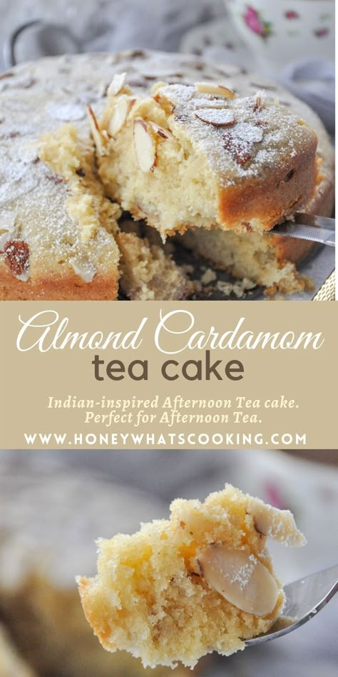 Cardamom Almond Cake, Gluten Free Baking Breakfast, Almond Cake With Cardamom And Pistachio, Almond Tres Leches Cake, Almond Custard Cake, Unique Loaf Cake, Almond Cardamom Cookies, Cardomom Recipes Baking, Uses For Cardamom