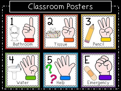 Classroom Hand Signals, Classroom Bathroom, Kindergarten Classroom Decor, First Year Teaching, Classroom Behavior Management, Hand Signals, Whole Brain Teaching, Hand Gestures, Classroom Management Strategies