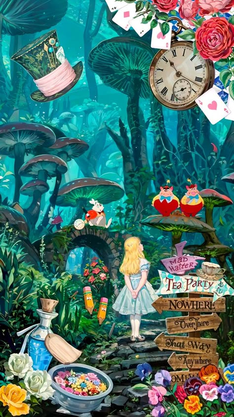 Mad Hatter Background, Mad Hatter Wallpaper, Mad Hatter Disney, Alice In Wonderland Artwork, Alice In Wonderland Illustrations, Wonderland Artwork, Wonderland Aesthetic, Alice In Wonderland Aesthetic, Wallpaper Doodle