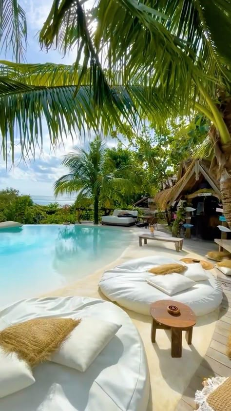 Hillside Pool, Luxury Pools Backyard, Tropical Travel Destinations, Backyard Hammock, Tattoo Garden, Luxury Swimming Pools, Tropical Backyard, Garden Tattoo, Vacation Goals