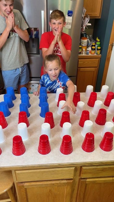 Patriotic Family Cup Game 🇺🇸 | prize | Patriotic Family Cup Game 🇺🇸 Kids and family play 4th of July table game where they pick cups with prizes. Great American independence game. Punishment... | By Benson Bros July 4th Party Ideas Games, Red Solo Cup Christmas Game, Solo Cup Games For Kids, Christmas Solo Cup Game, Red Solo Cup Games, Red Solo Cup Party Ideas, Solo Cup Games, Benson Bros, Group Party Games