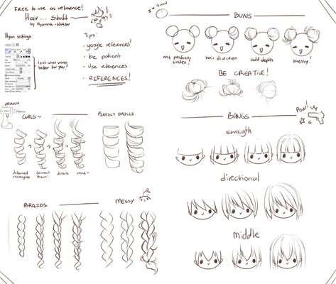 Hair stuff by Hyan-Doodles on DeviantArt Hyanna Natsu, How To Draw Anime, Hair Sketch, How To Shade, Draw Anime, Chibi Drawings, Art Programs, Hair Reference, Hair Stuff