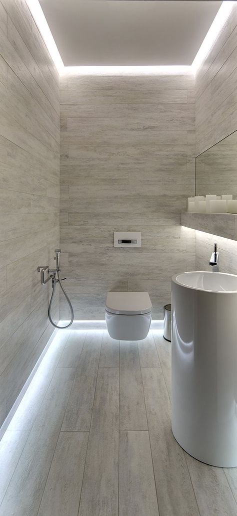 Design Ložnic, Hidden Lighting, Minimal Interior Design, Bilik Air, Modern Toilet, Small Bathroom Ideas Modern, Remodel Bathroom, Loft Design, Minimalism Interior