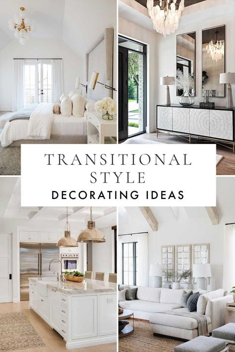 Transitional Style Decorating Ideas for Your Home – jane at home Jane At Home Decor And Design, Classic Timeless Home Design, Minimalist Transitional Decor, White Interior With Black Accents, Mixing Traditional And Modern Decor, Timeless Home Interiors, Traditional Style Home Decor, Modern Transitional Living Room, Transitional Style Interior Design