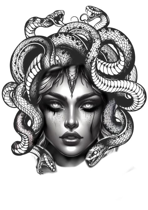 Medusa Drawing, Chicanas Tattoo, Medusa Tattoo Design, Medusa Art, Greek Mythology Tattoos, Tattoos Geometric, Egyptian Tattoo, Original Tattoos, Mythology Tattoos