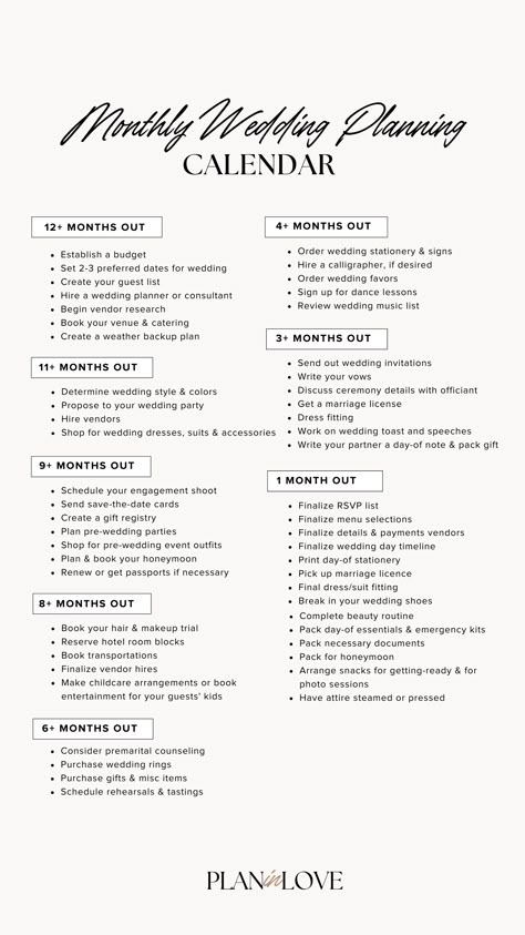 wedding planning calendar | organization | time management | wedding planning | wedding planning checklist | wedding day moments | wedding planning tools  | wedding planning | wedding journey | wedding | plan in love 16 Month Wedding Planning Timeline, 10 Month Wedding Planning Checklist, Small Wedding Planning Timeline, Pre Wedding Timeline, 1 Year Wedding Timeline, Wedding Planning 8 Month Timeline, Wedding Planning Timeline 10 Months, Year And A Half Wedding Planning Timeline, Wedding To Do Timeline