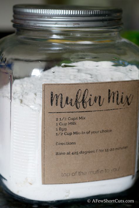 Basic Muffin Mix Bulk, Homemade Muffin Mix, Muffin Mix Recipe, Jar Mixes, Baking Mix Recipes, Sweet Muffins, Homemade Dry Mixes, Diy Mixes, Homemade Pantry