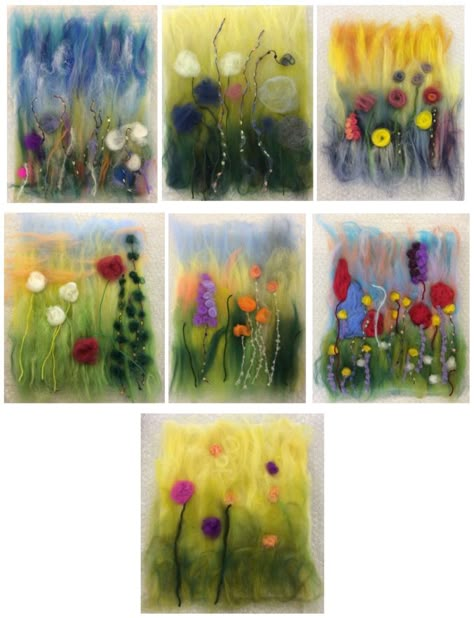 Tovad Ull, Felted Pictures, Felt Painting, Felt Wall Hanging, Felted Soap, Wool Painting, Needle Felting Ideas, Wool Felt Projects, Needle Felting Diy