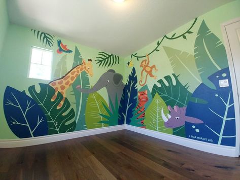 Airplane Mural, Mural For Kids Room, Safari Mural, Birch Tree Mural, Kids Hospital, Playroom Mural, Wall Art For Nursery, Wall Art Mural, Jungle Mural