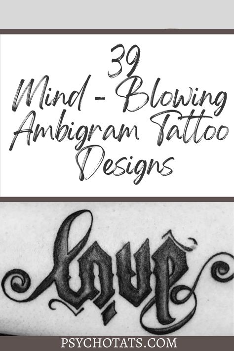 Ambigram Tattoos Rotten To The Core Tattoo, Ambergram Tattoos Words, 2nd Chance Tattoo, Ambigrams Tattoo Ideas, Ambigram Tattoo Ideas For Women, Aiygiwgwyaiydiwdwy Tattoo, Perspective Tattoo Design, Symbolic Tattoos With Meaning Unique, Unique Word Tattoos