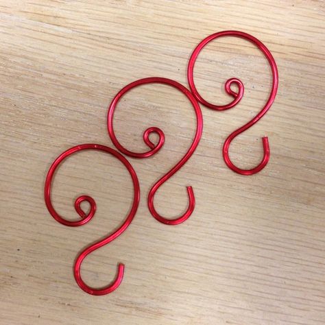 Wire Shapes, Ornament Hangers, Handcrafted Ornaments, Red Ornaments, Crochet Snowflakes, Ornament Ideas, Mini Ornaments, Ornament Hooks, Silver Ornaments